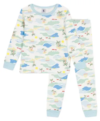 Productafbeelding van Petit Bateau meisjes slaappak, model A0cq8, wit/meerkleurig, maat 3 jaar