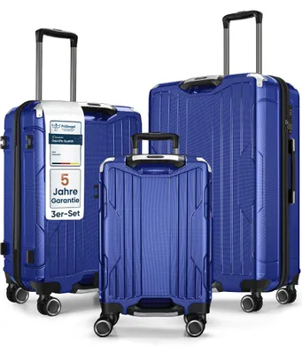 Produktbild von 4FLY Aluminium-Rahmen Hartschalen Reisekoffer Set 3-teilig Ultraleicht (M/L/XL) aus PC+ABS – mit TSA-Schloss, 4 Spinner-Doppelrollen, Handgepäck