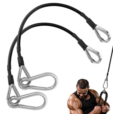 Produktbild von Set mit 2 Sport-Kabelverlängerungen mit Karabinhaken für das Fitnessstudio