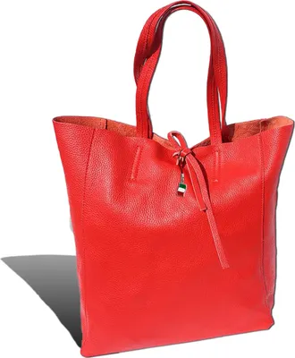 Zdjęcie produktu dla Florence skóra naturalna czerwona włoska. Shopper damski skóra bydlęca 30x35x15 D2OTF112R