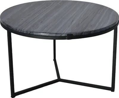 Image de Table d'appoint ronde LOFT42 en marbre, noir - métal - marbre - Ø60x38