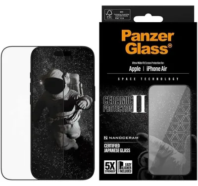 Obrázok produktu pre PanzerGlass ® Ceramic II Screen Protector iPhone Air | Ultra-Wide Fit w. EasyAligner, Apple, Apple - iPhone Air, Suché aplikovanie, Odolné proti poškriabaniu, Odolný proti nárazom, Priehľadná, 1 kusov
