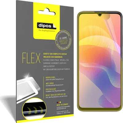 Produktbild von 3x Schutzfolie für Huawei Enjoy 20 5G Folie, 100% Displayabdeckung, dipos Flex