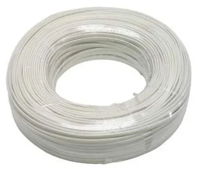 Image de Câble téléphonique 4 fils, 100m plat, blanc