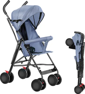 Produktbild von Buggy Kinderwagen Leichter Kinderwagen,Sitzbuggy mit 5-Punkt-Gurt,klappbarer Reisekinderwagen Reisebuggy ab 6 Monate (0-15 kg)