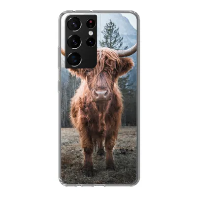 Produktbild von MuchoWow® Handyhülle Schutzhülle Hülle für Samsung Galaxy S21 Ultra Schottischer Hochländer - Kuh - Tiere - Berg - Natur Silikon Softcase Handy Hülle - Mobiltelefon
