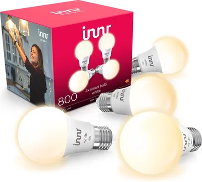 Productafbeelding van Innr smart E27 LED lamp - geschikt voor Philips Hue - Zigbee bulb - warmwit licht - slimme lamp - dimbaar - 806 lumen - 4 pack