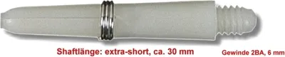 Produktbild von 10 Set Dart Shaft Nylon + Ring extra short, ca. 30 mm weiß
