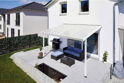 Produktbild von Terrassenüberdachung gutta Premium Acryl Klima blue 410,2 x 306 cm weiß