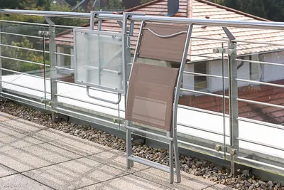 Produktbild von Merxx 2 tgl. Florenz Balkonmöbelset - 1 Sessel, 1 Tisch - Farbe: silber/taupe - Maße: Sessel: 60x45x89 Tisch: 60x40; 1x 26347-325 + 1x 26912-219