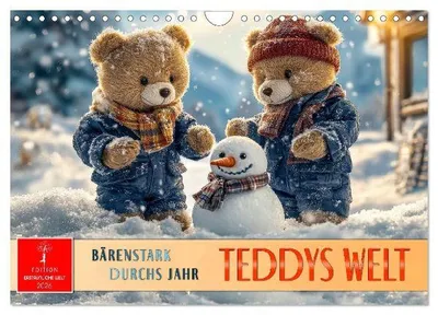 Produktbild von Teddys Welt - Bärenstark durchs Jahr (Wandkalender 2026 DIN A4 quer), CALVENDO Monatskalender