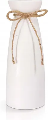 Produktbild von rokrist Vase Keramik weiß elegant minimalistisch 9x9x23cm