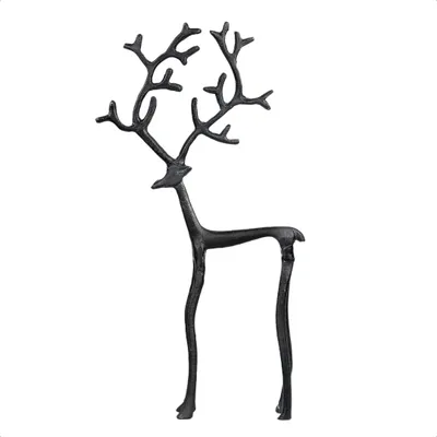 Produktbild von Design and Decor - Schwarze Rentier-Figur - Wohnaccessoire - Weihnachtsdekoration - Geschenkidee