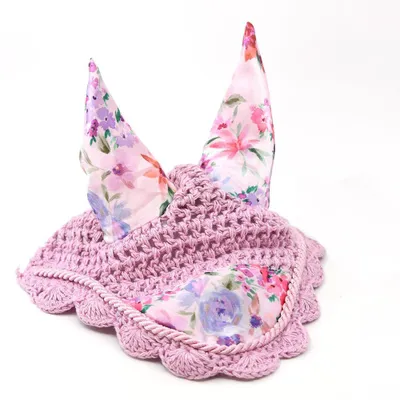 Image de Bonnet rose floral pour hobby horse