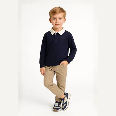 Produktbild von Minoti Shirt Baumwolle langarm Dunkelblau Gr. 122 für Jungen