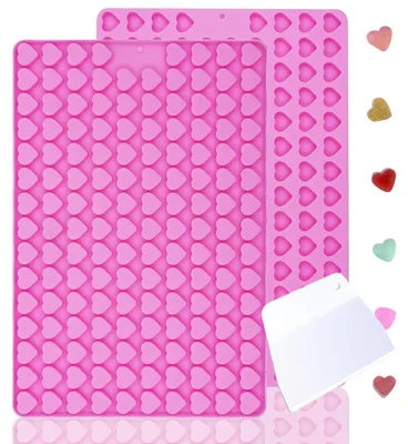 Produktbild von Silikon-Backmatte für Hundekekse, Mini-Herzformen, 2 Stück, Antihaft-Backmatte für selbstgemachte Hundeleckerlis, Schokolade, Kekse, Eiswürfel, Süßigkeiten, BPA-frei