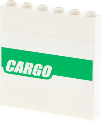 Produktbild von 1x Lego Panele 1x6x5 weiß Wand Sticker CARGO Streifen grün 7733 59349pb005