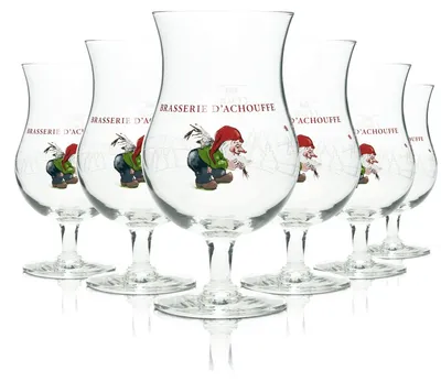 Produktbild von 6x Brasserie D' Achouffe Bier Glas 0,33l Pokal Half Pint Craft Beer Zwerg Gläser