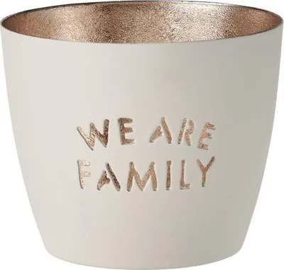 Obrázok produktu pre Darčeková spoločnosť Wind light Madras We are family M, držiak na čajovú sviečku, svietnik, železo, biely, zlatý, 8,5 cm, 1063304001