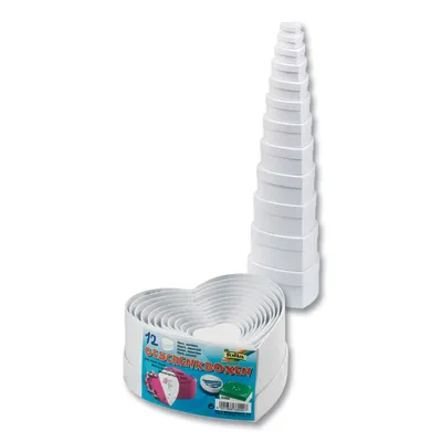 Produktbild von folia Geschenkboxen aus Karton, herzförmig, weiß, 12-teilig (1 Set)