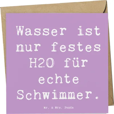 Produktbild von Mr. & Mrs. Panda Grußkarte Spruch Schwimmen Abenteuer - Lavendeltraum - Geschenk, Ausdauer, Sport, doppelkarte, Schwimmbegeisterung, Teamsport, Klappkarte, faltkarte