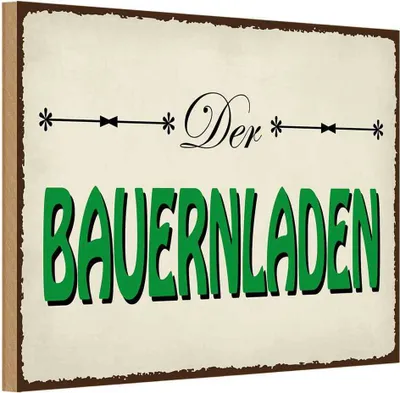 Image de vianmo Panneau en bois 12x18 cm Bauernladen Hofladen Verkauf
