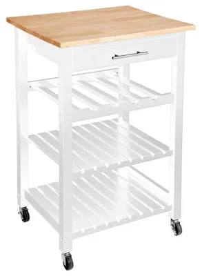 Produktbild von Küchenwagen aus Holz, praktisches Regal zum Servieren von Rädern - Atmosphera