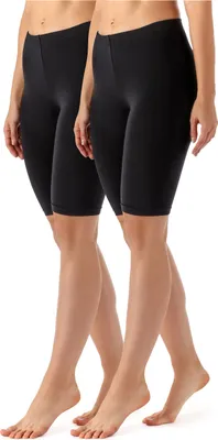 Produktbild von Merry Style Damen Kurze Leggings aus Viskose 2 Pack MS10-145 (Schwarz/Schwarz (2Pack), XL)