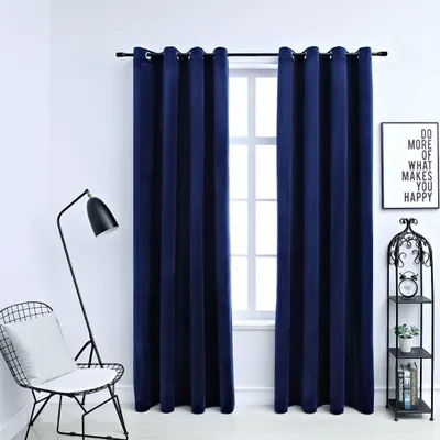 Immagine prodotto di Vidaxl -Vorhang Blackout mit Ringen 2 ST 140x245 cm Samtblau