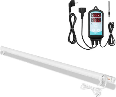 Image de Bettizia Chauffage de serre 240W Avec régulateur de température numérique 3000W Chauffage électrique à tige pour serres IP44 Chauffage à tige blanc