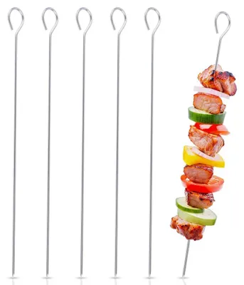 Zdjęcie produktu dla Szpikulce do grillowania ze stali nierdzewnej - 30 cm - 6 sztuk