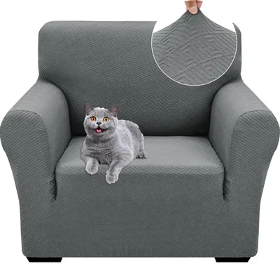 Imagen del producto de Fundas elásticas para sofá, color gris claro