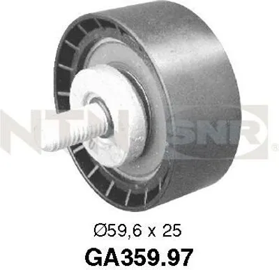 Produktbild von SNR GA359.97 Umlenkrolle Keilrippenriemen passend für PEUGEOT 206 Schrägheck (2A/C) 306 Schrägheck (7A, 7C, N3, N5) für CITROËN