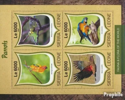 Produktbild von Briefmarken Sierra Leone 2016 Mi 7553-7556 Kleinbogen (kompl. Ausg.) postfrisch Papageien