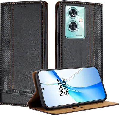 Obrázek produktu pro Pouzdro na mobilní telefon pro OnePlus Nord CE3 kožené flipové ochranné pouzdro s funkcí stojánku černé