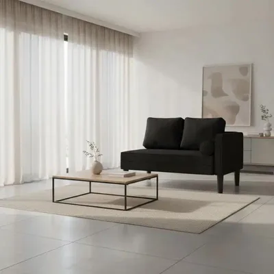 Zdjęcie produktu dla Fotel wypoczynkowy z aksamitu - Relaksacyjny fotel - Z poduszką - Do salonu - 116,5 x 62 x 57,5 cm - Czarny
