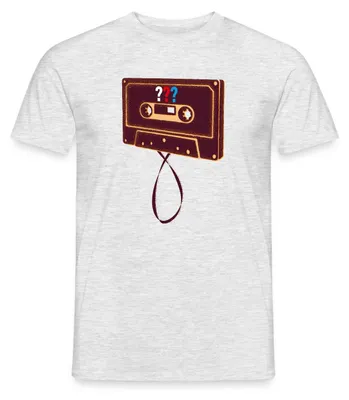 Produktbild von Spreadshirt Die Drei Fragezeichen Kassette Männer T-Shirt, XXL, Grau meliert