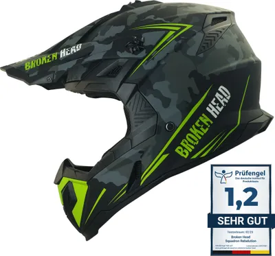 Produktbild von Broken Head Crosshelm Squadron Rebelution Camouflage-Grau-Grün : M (57-58 cm) Größe: M (57-58 cm)