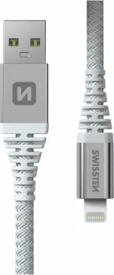 Image de Swissten - Cabo Polyamide USB - Lightning 1,5m (blanc)