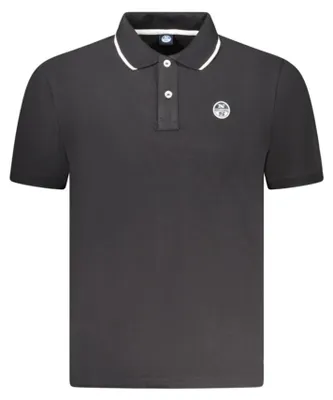 Produktbild von Elegantes Herren Kurzarm-Poloshirt in Schwarz mit Kontrastdetails