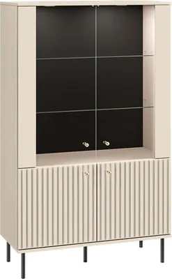 Produktbild von Unterschrank Sophie, 151x91,6x40 cm (HxBxT), 4 Einlegeböden, Massivfront verglast
