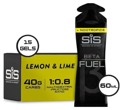 Produktbild von Science in Sport Beta Fuel Energy Gel Nootropics Zitrone & Limette 15 x 60 ml