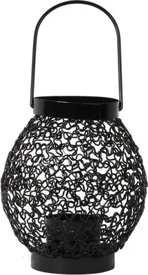 Zdjęcie produktu dla Czarna Metalowa Latarenka na Świeczkę Tealight do Dekoracji Ogrodu i Tarasu