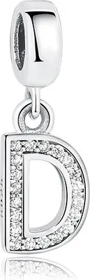 Produktbild von PANDACHARMS Anhänger Charm Buchstabe D, 925er Sterling Silber, passt zu Pandora