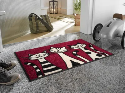 Produktbild von Waschbare Fußmatte - Three Cats - Katzen  50x75 cm - Wash+Dry Fußabstreifer