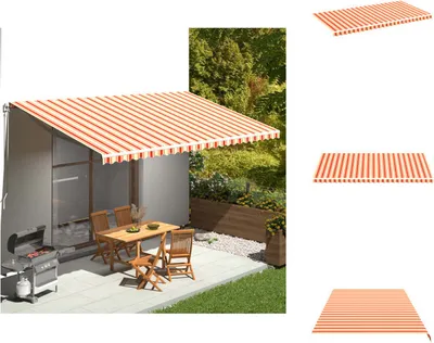 Zdjęcie produktu dla vidaXL Poszycie markizy żółto-pomarańczowe 6x3 m - Markizy