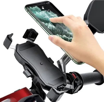 Productafbeelding van Motorfiets / Fiets: Semi-automatische bevestiging voor telefoonhouder
