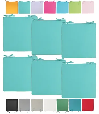 Produktbild von JACK Outdoor Stuhlkissen 40x40cm Lounge Kissen Auflage Wasserfest Sitzkissen Garten Lotus Effekt, Farbe:Aqua, Stückzahl:6x