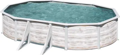 Produktbild von GRE Ovaler Stahlwandpool mit Nordicoptik 610 x 375 x 120 cm KIT610N