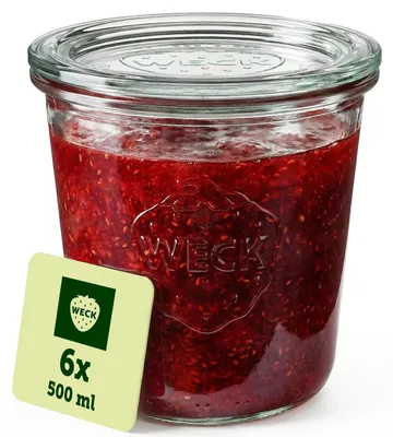 Einmachgläser rund 580 ml 6er-Pack transparent Glasdeckel